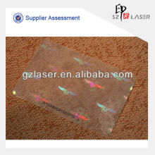 Hologram clear overlay in sheet form with UV printing for id card